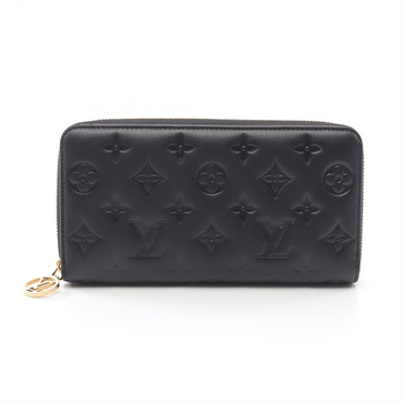 LOUIS VUITTON Coussin Zippy long wallet M81510 Monogram leather Black Used LV