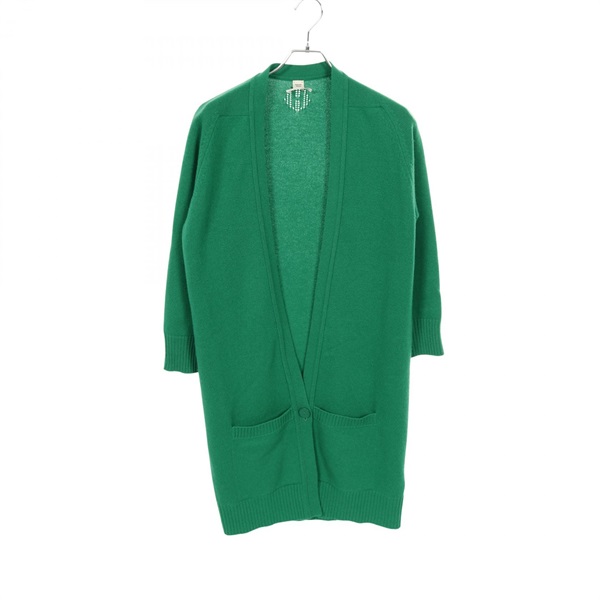 HERMES Knitwear cardigan cashmere Green Used Women size 38