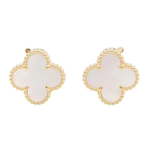 Van Cleef & Arpels Vintage Alhambra Pierced earrings Mother of pearl 18KYG Gold