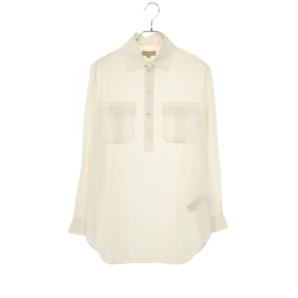 BURBERRY Long Sleeve Blouse silk Beige Size UK8 Used Women
