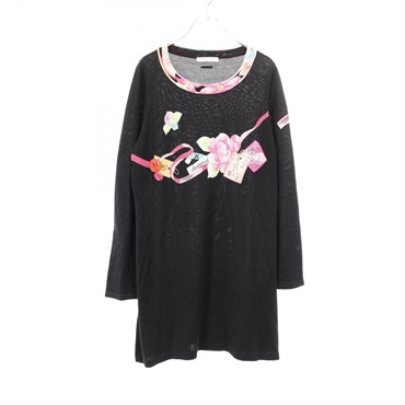 LEONARD SPORT Floral Dress 537141 Silk cotton Black Multicolor #42 Used Women