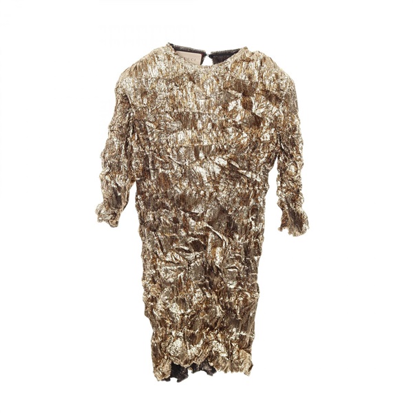 GUCCI Gold metallic Dress 748059 polyester Used Women #36