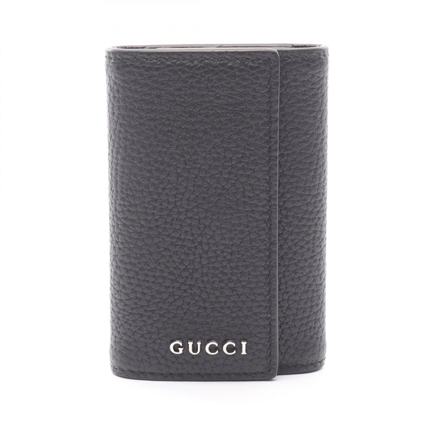 GUCCI logo Key Case 771156 leather Black Used mens