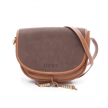 LOEWE Velazquez Twist Crossbody Shoulder Bag leather Brown Used Women