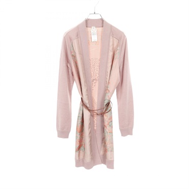HERMES JUNGLE LOVE cardigan knitwear Silk alpaca Pink Used Women size 38