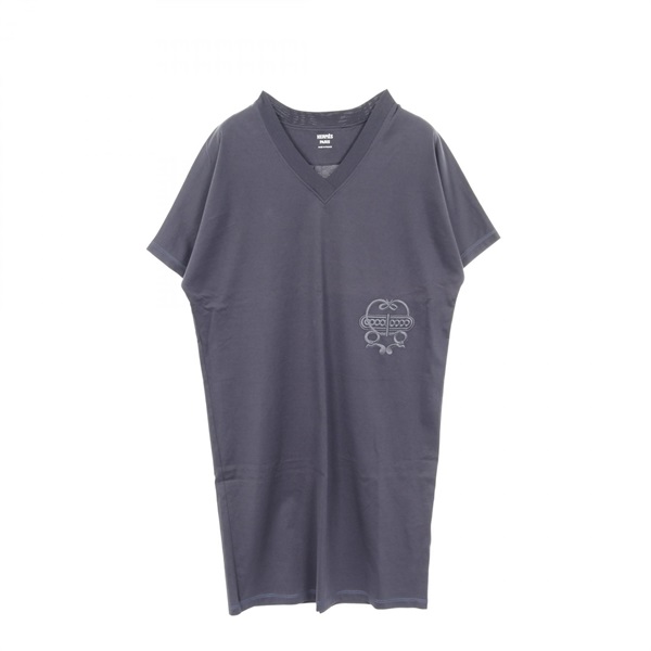 HERMES Dress cotton Navy Used Women size 34