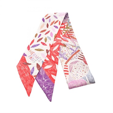 HERMES Twilly CHACUN FAIT SON NID Scarf silk Purple Multicolor Used Women