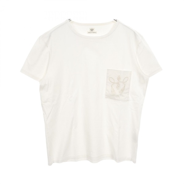 HERMES T-shirt tops short sleeves cotton White Used Women #40