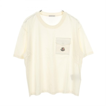 MONCLER Logo T-shirt 8C00022 cotton Beige #XS Used Women