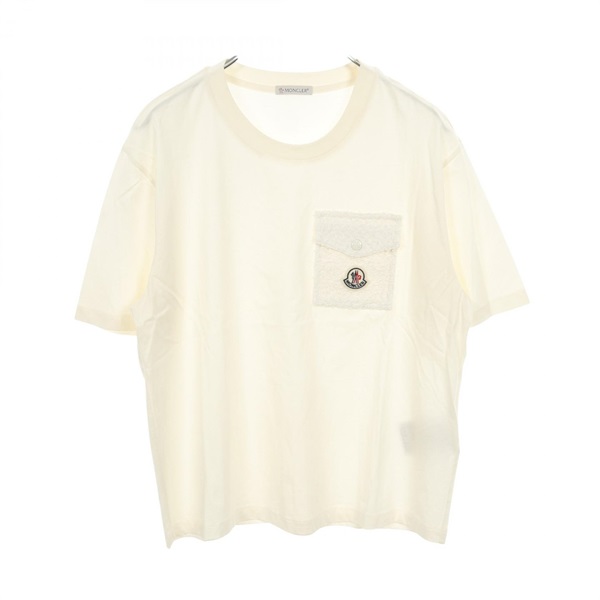 MONCLER Logo T-shirt 8C00022 cotton Beige #XS Used Women