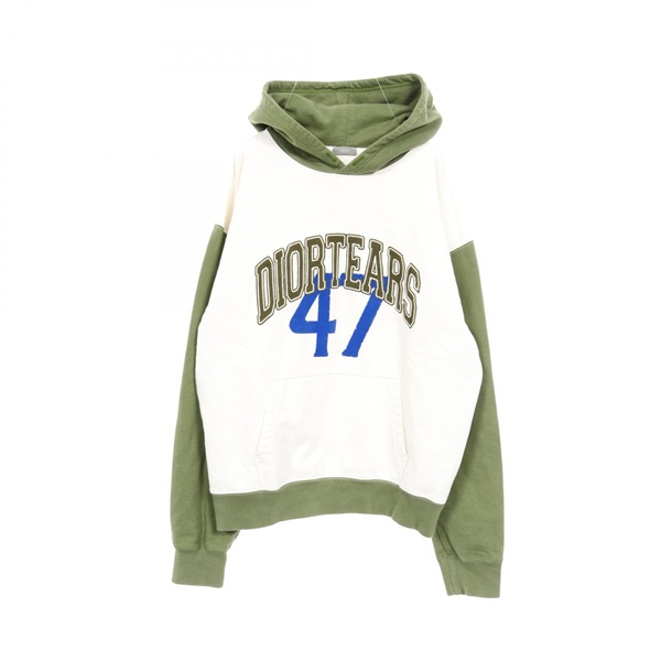 Dior × DENIM TEARS Hoodie Tops cotton White Green Used mens size XL