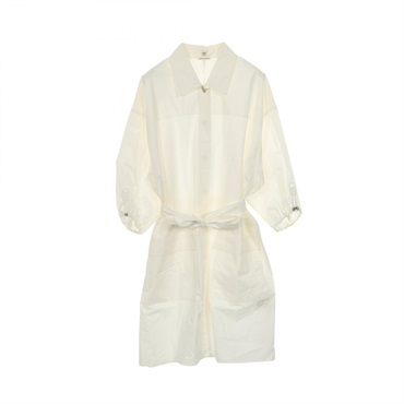 HERMES Shirt Dress 2E0501DJ cotton White Used Women #40