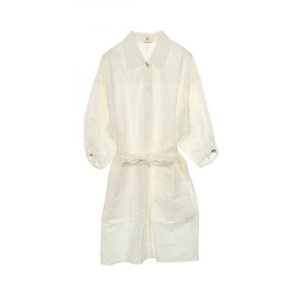 HERMES Shirt Dress 2E0501DJ cotton White Used Women #40