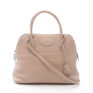 HERMES Bolide 31 Shoulder Handbag Clemence leather Argile Beige Used Women SHW Q