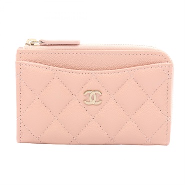 CHANEL Matelasse Coin purse Card case holder AP3179 calf leather Pink GHW Used