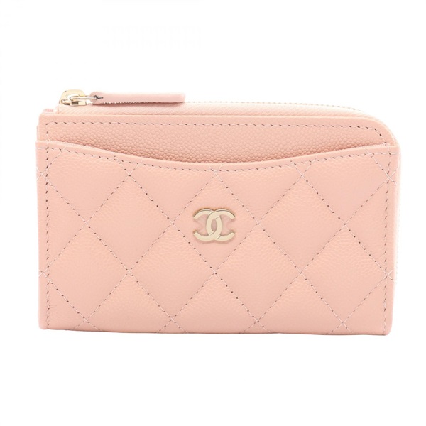 CHANEL Matelasse Coin purse Card case holder AP3179 calf leather Pink GHW Used