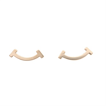 TIFFANY＆CO T Smile Mini Pierced earrings 18KPG Pink Rose Gold Used women