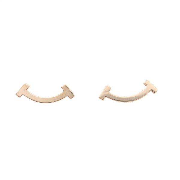 TIFFANY＆CO T Smile Mini Pierced earrings 18KPG Pink Rose Gold Used women