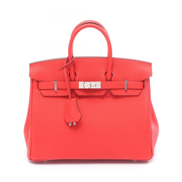 HERMES Birkin 25 Handbag K Togo leather Rouge tomate SHW women