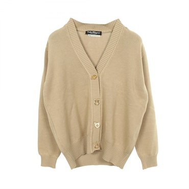 Salvatore Ferragamo Gancini Cardigan Sweater cotton Beige Used Women size M