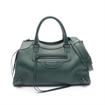 BALENCIAGA Neo Classic City Medium crossbody Handbag 638470 leather Green Used
