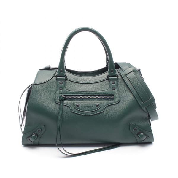 BALENCIAGA Neo Classic City Medium crossbody Handbag 638470 leather Green Used