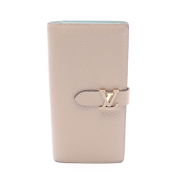 LOUIS VUITTON LV Vertical Wallet Bifold purse M81367 Leather Beige Galet Used