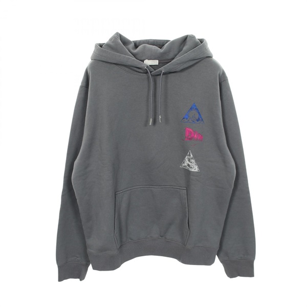 Christian Dior Back print brushed lining Hoodie sweatshirt #L cotton Gray Used