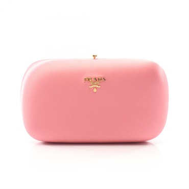 PRADA RASO Business Clutch bag BP0494 Fabric Pink Used Women Logo