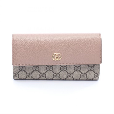GUCCI Petit Marmont Continental Wallet Bifold long purse 456116 leather canvas