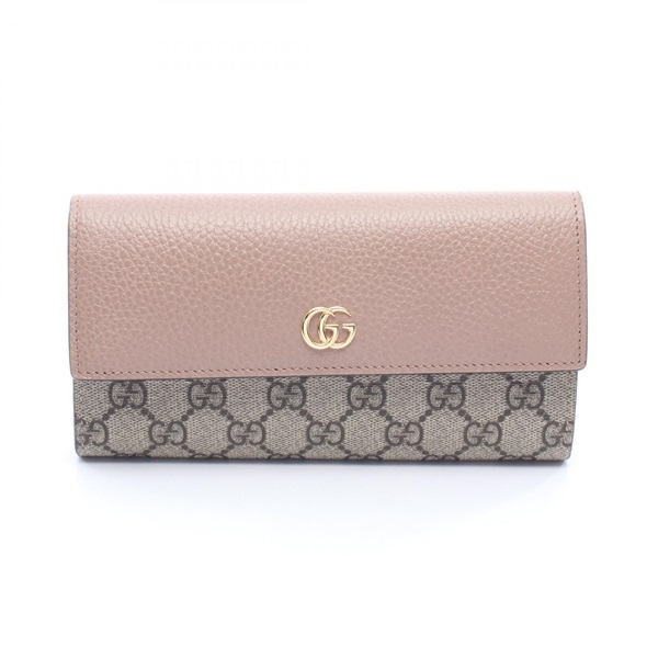 GUCCI Petit Marmont Continental Wallet Bifold long purse 456116 leather canvas