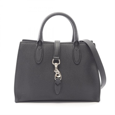 GUCCI Medium shoulder crossbody hook closure Tote Bag 806205 leather Black Used