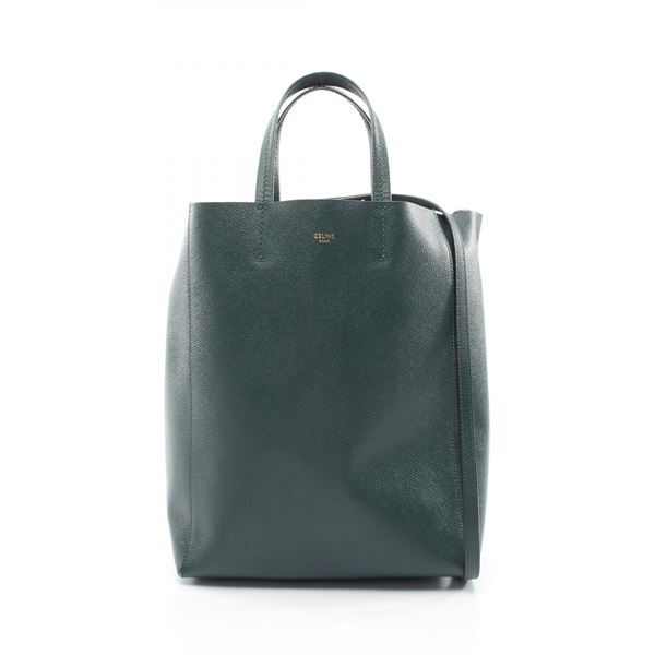 CELINE Vertical Small Cabas Tote Crossbody Handbag 189813 leather Green Used
