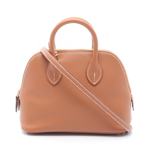 HERMES Bolide1923 Mini Shoulder Handbag Evercolor leather Brown Gold Used K GHW