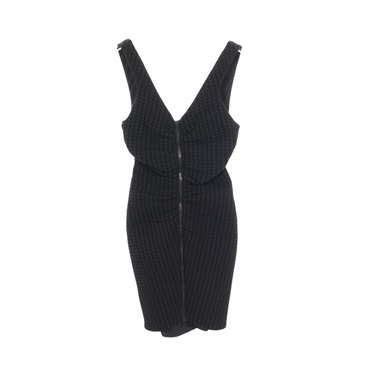 CHANEL Double-zip Camisole Dress #36 P42729V31340 Nylon Black Used Women CC