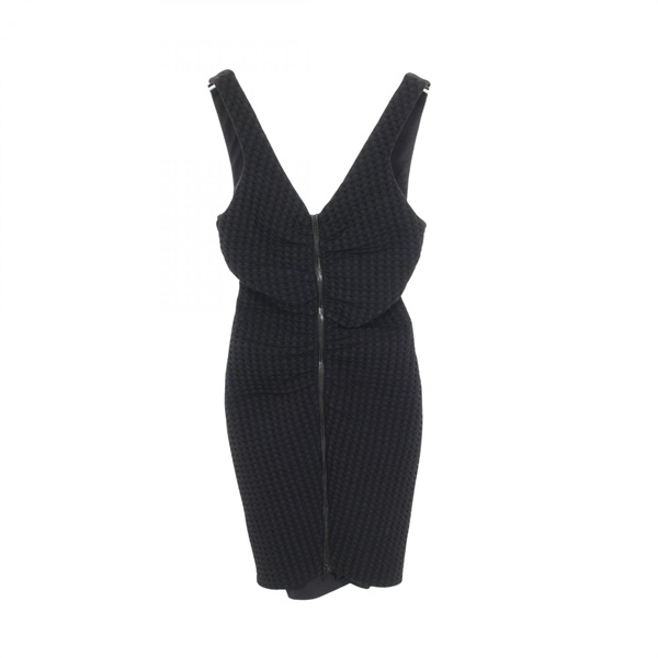 CHANEL Double-zip Camisole Dress #36 P42729V31340 Nylon Black Used Women CC