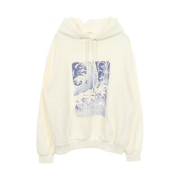 CELINE Print Hoodie Sweatshirt 2Y83B670Q cotton White Used mens size M
