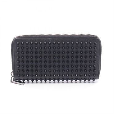 Christian Louboutin PANETTONE Spike studs Long wallet leather Black Used mens