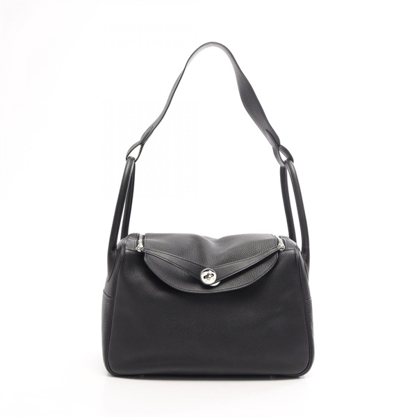 HERMES Lindy 34 Shoulder Hand Bag Clemence leather Black Used Women K SHW