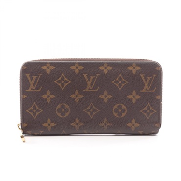LOUIS VUITTON Zippy long wallet M60017 Monogram canvas Brown Used unisex LV