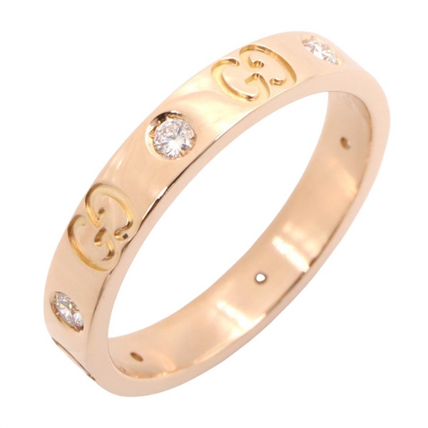 GUCCI Icon Amour 6P Diamond Ring 18KRG Pink Rose Gold Used Women US size #8 #18