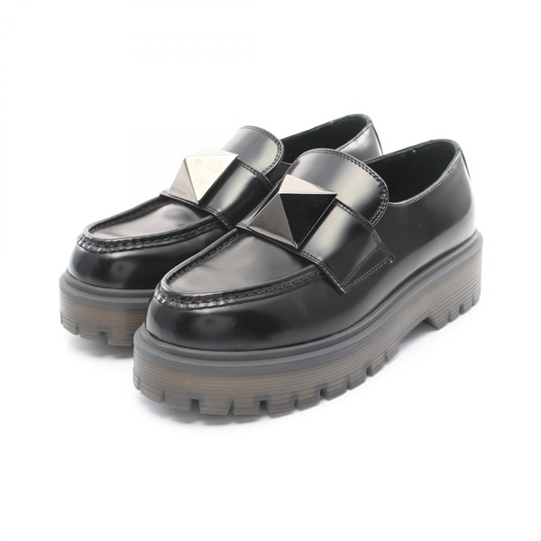 Valentino Rock studs loafers Platform Flats leather Black #36 Used Women