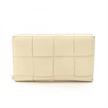 BOTTEGA VENETA Zip Around Wallet Cassette Maxi Intrecciato 651368 Leather Yellow