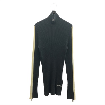 MONCLER 9F00001 Knitwear sweater #XXL turtleneck wool Black Used Women
