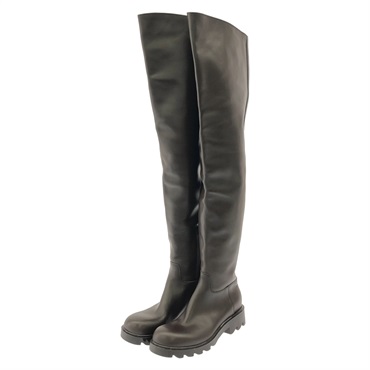 BOTTEGA VENETA LUG Over-the-knee Thigh-high Boots leather Brown #37 Used Women