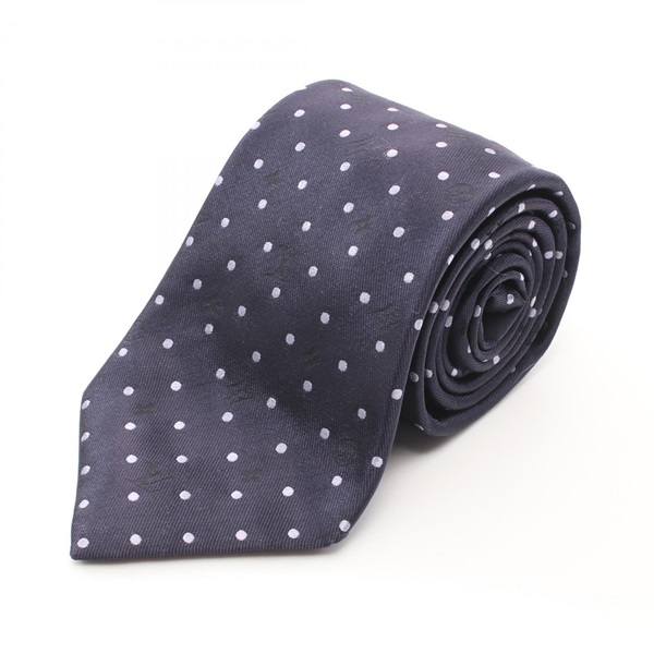 LOUIS VUITTON Monogram Tie silk Navy Used mens