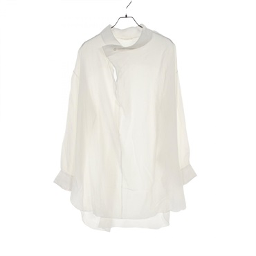 THE ROW Band Collar Shirt Dress Rayon Wool White #S Used Women