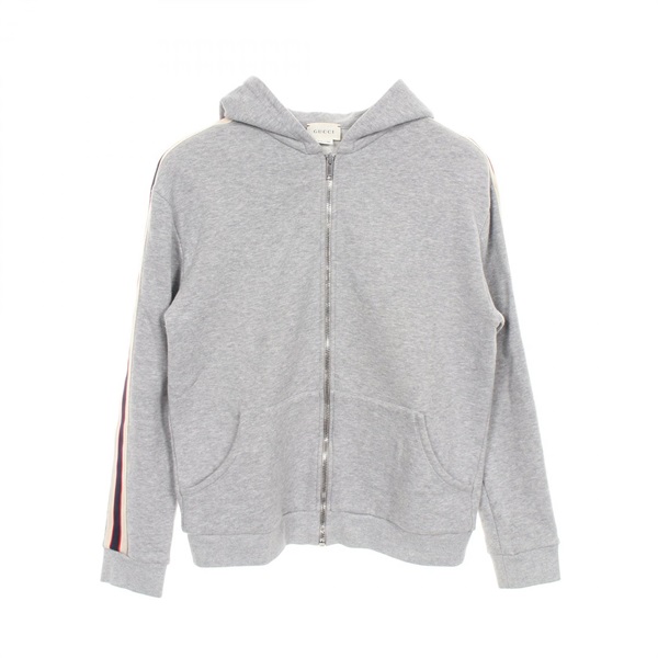 GUCCI Sweatshirt zip up Hoodie 540648 cotton Gray Used unisex #12