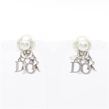 Christian Dior Tribales Clip Earrings Stainless Steel Artificial pearl Used