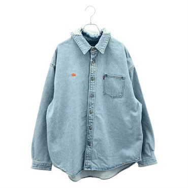 ERL x Levi's Distressed Denim Shirt Shirt cotton Light Blue #M Used mens